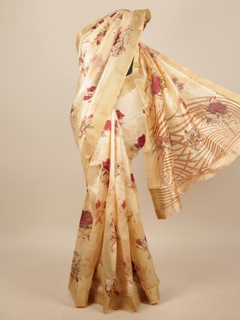 

Pothys Beige & Red Floral Printed Saree