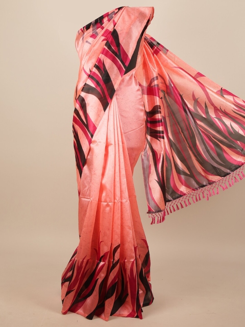 

Pothys Pink & Black Abstract Printed Saree