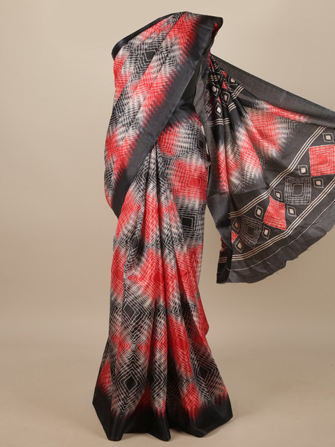 

Pothys Black & Red Printed Saree