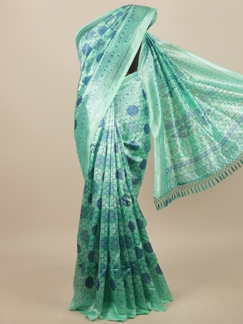 

Pothys Green & Blue Printed Saree