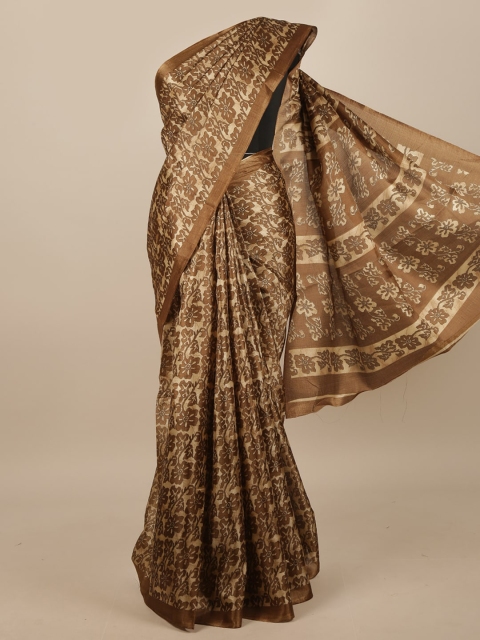 

Pothys Brown & Beige Floral Printed Saree