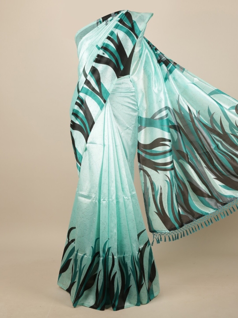 

Pothys Turquoise Blue & Black Abstract Printed Saree