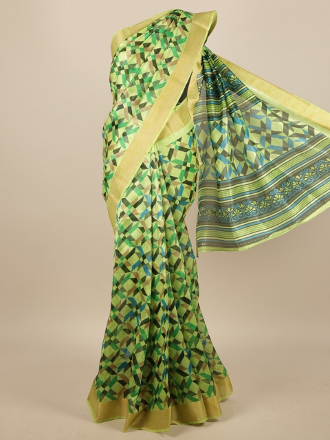

Pothys Multicoloured Geometric Printed Zari Saree, Multi