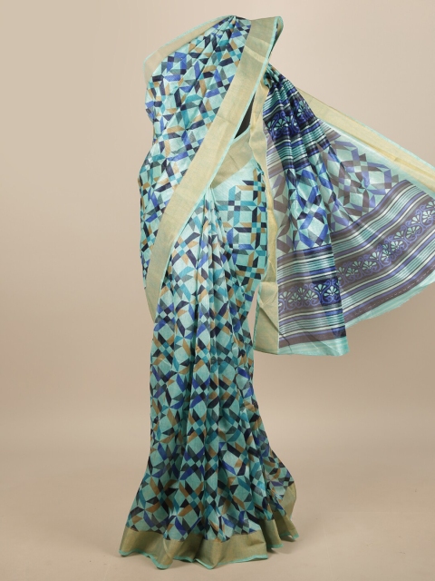 

Pothys Multicoloured Geometric Printed Zari Saree, Multi