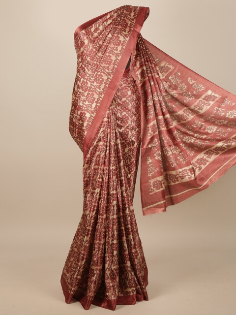 

Pothys Rust & Cream-Coloured Floral Printed Saree