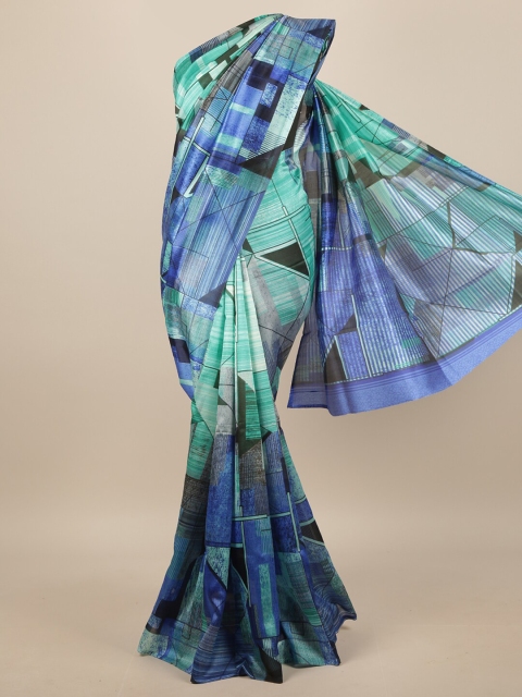 

Pothys Blue & Green Printed Saree