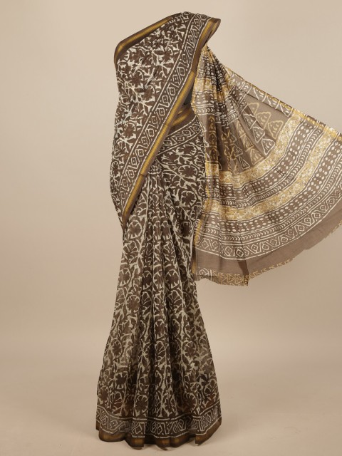 

Pothys Brown & Beige Floral Printed Saree