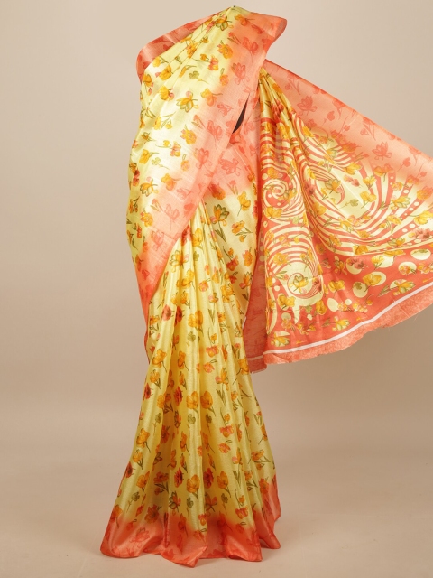 

Pothys Yellow & Green Floral Saree