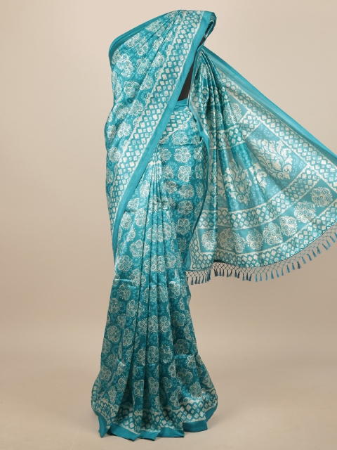 

Pothys Blue & White Floral Saree