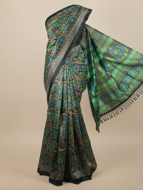 

Pothys Green & Black Floral Saree