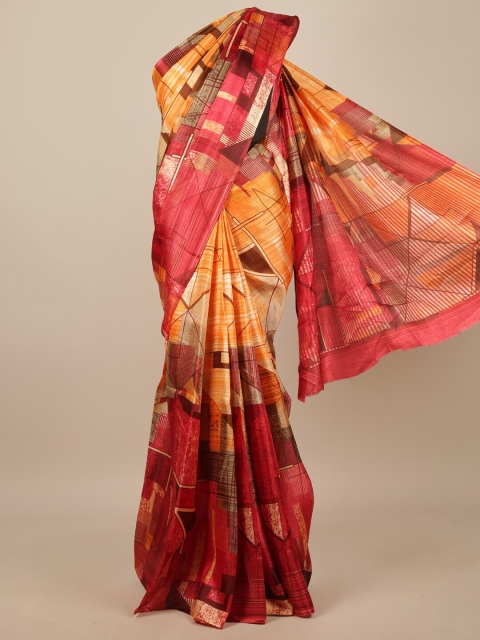 

Pothys Red & Orange Printed Saree