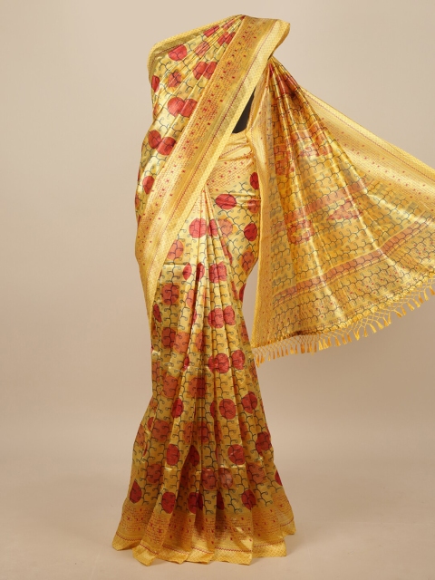 

Pothys Yellow & Red Printed Saree