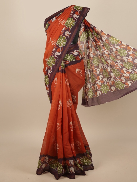

Pothys Coral & Maroon Ethnic Motifs Saree
