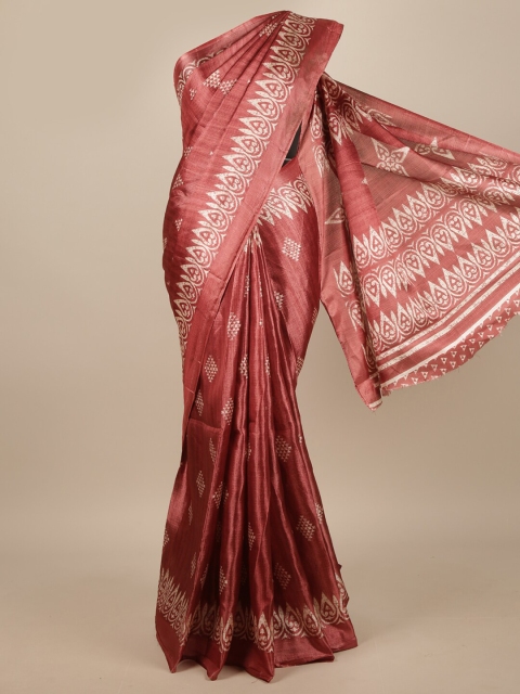 

Pothys Pink & White Ethnic Motifs Saree