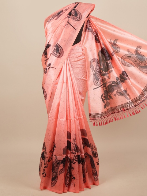 

Pothys Pink & Black Floral Saree