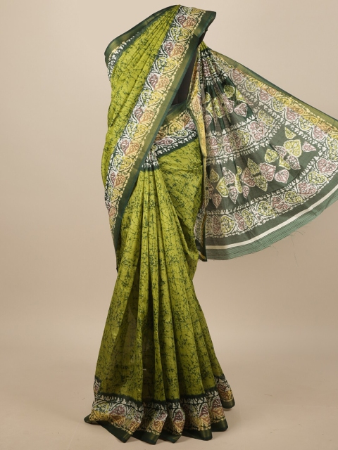 

Pothys Green & White Printed Saree