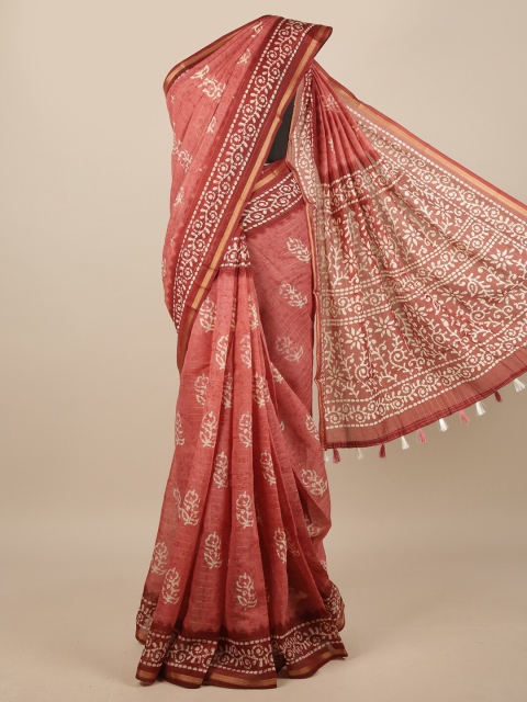 

Pothys Pink & Red Ethnic Motifs Saree