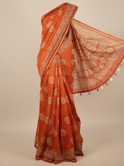 

Pothys Orange & Beige Ethnic Motifs Saree
