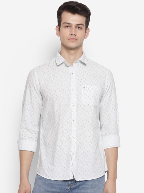 

Turtle Men White Slim Fit Opaque Printed Casual Shirt