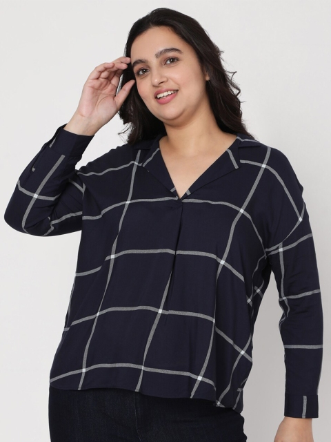 

Vero Moda Blue & White Checked Shirt Style Top