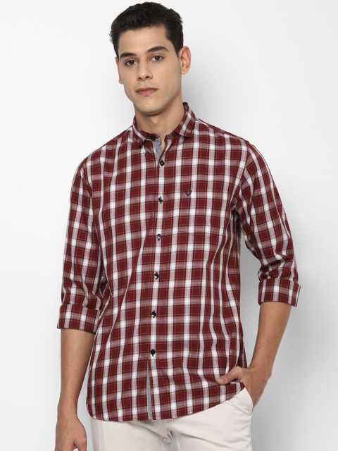 

Allen Solly Men Maroon Slim Fit Tartan Checks Opaque Checked Casual Shirt