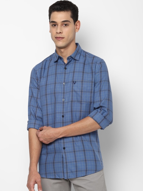 

Allen Solly Men Blue & Yellow Slim Fit Checked Cotton Casual Shirt