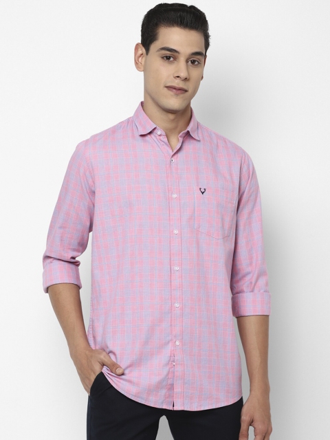 

Allen Solly Men Pink Slim Fit Opaque Checked Casual Shirt