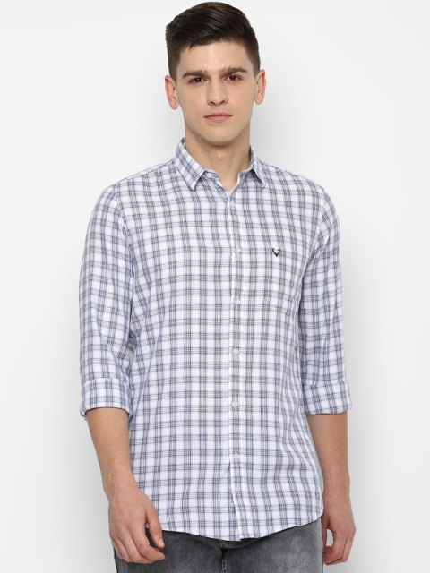 

Allen Solly Men Grey Slim Fit Opaque Checked Casual Shirt