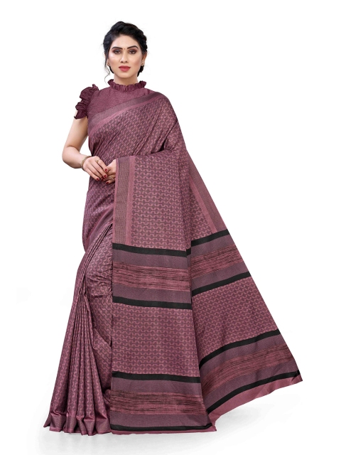 

KALINI Purple & Black Floral Art Silk Saree
