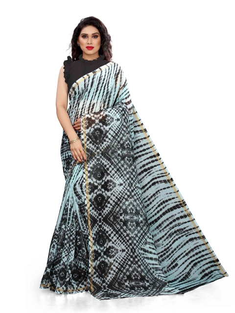 

KALINI Blue & White Saree