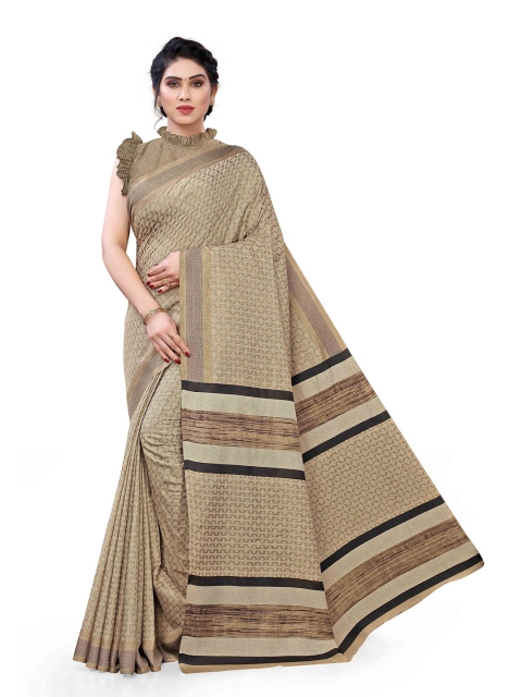 

KALINI Beige & Black Printed Art Silk Saree