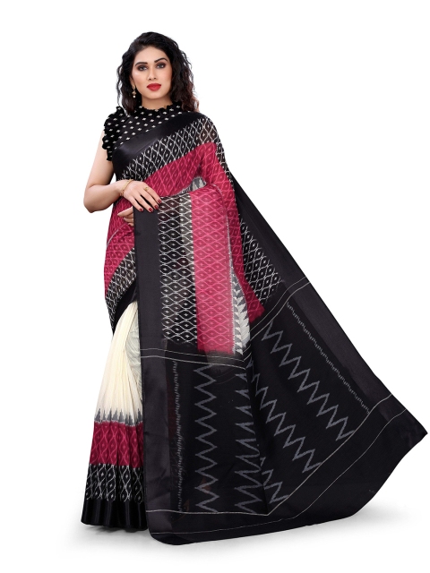 

KALINI Pink & Black Printed Saree