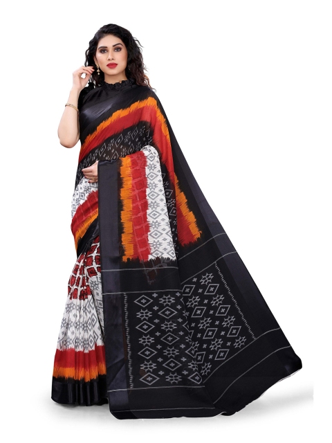 

KALINI White & Black Ethnic Motifs Printed Saree