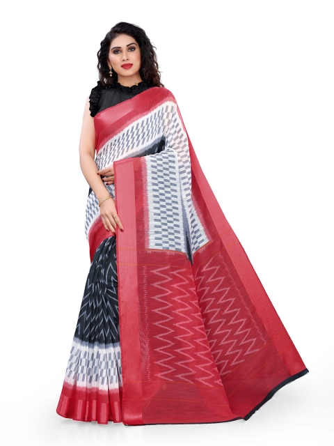 

KALINI White & Grey Ethnic Motifs Printed Saree