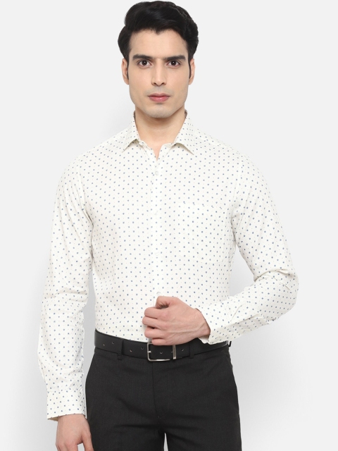

Turtle Men Cream-Coloured Slim Fit Opaque Printed Casual Shirt