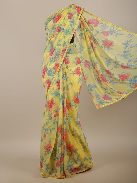 

Pothys Yellow & Red Floral Printed Saree