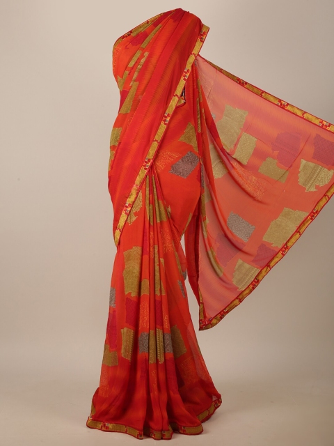 

Pothys Red & Green Printed Saree
