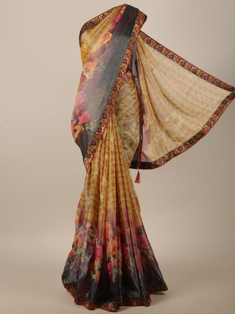 

Pothys Yellow & Red Floral Printed Saree