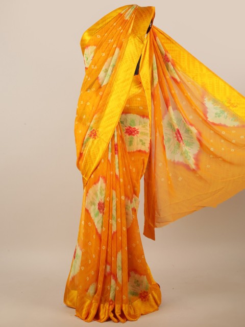

Pothys Yellow & Red Floral Printed Saree
