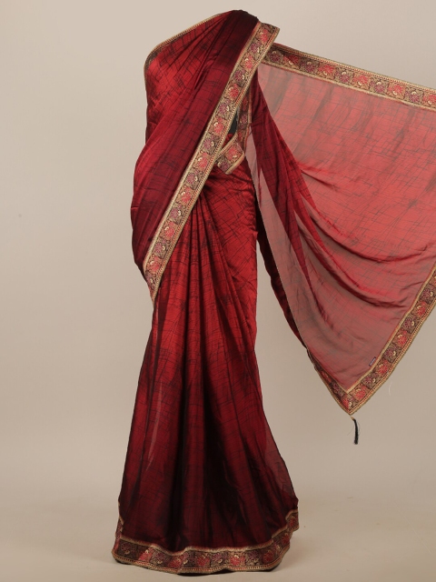 

Pothys Maroon & Beige Printed Saree