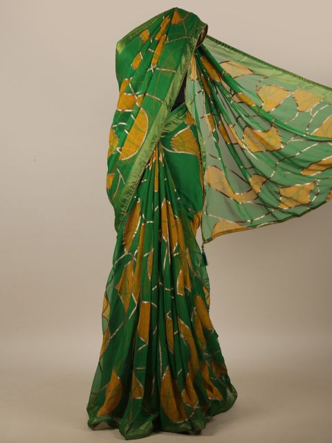 

Pothys Green & Yellow Printed Saree