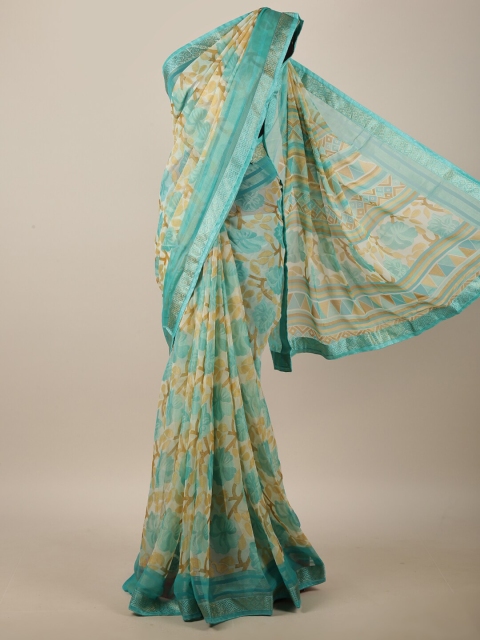 

Pothys Blue & Beige Floral Printed Saree