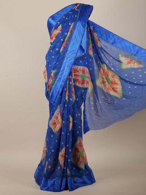 

Pothys Blue & Red Bandhani Printed Saree
