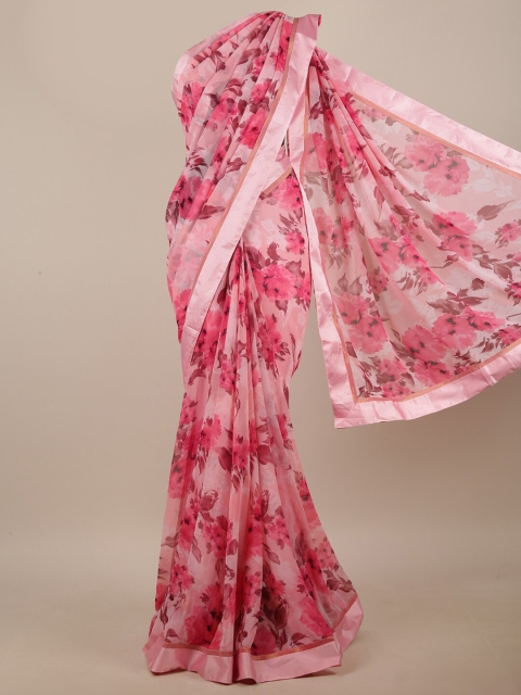 

Pothys Pink & White Floral Printed Saree