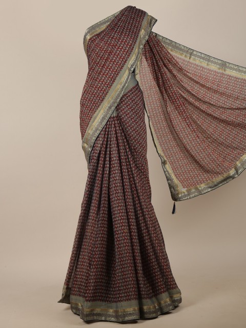 

Pothys Grey & Brown Printed Saree