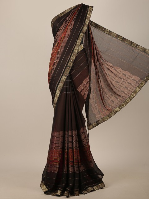 

Pothys Brown & Maroon Printed Saree