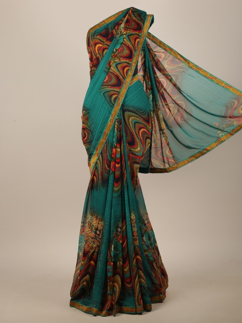 

Pothys Green & Red Printed Saree