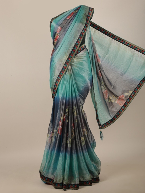

Pothys Blue & Grey Floral Printed Saree