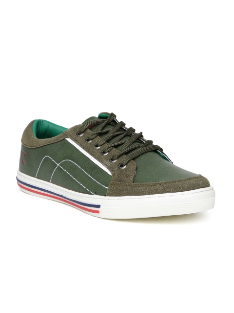 

Numero Uno Men Green Solid Sneakers