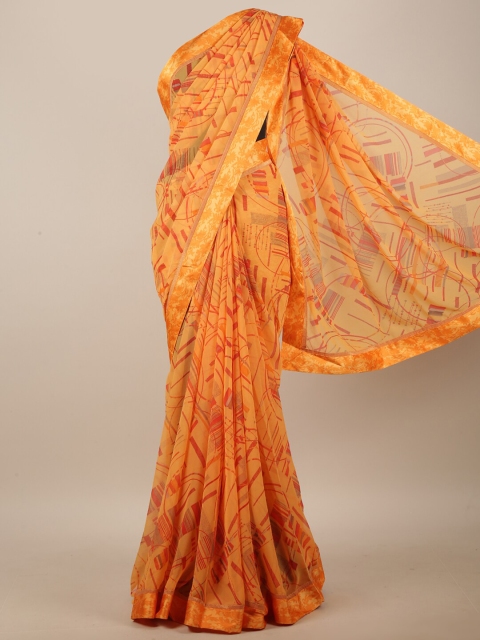 

Pothys Orange & Red Abstract Printed Saree